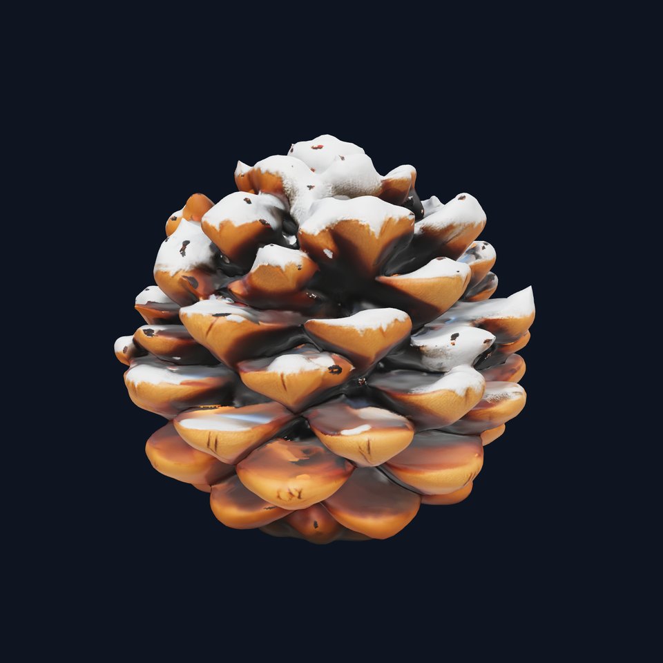 SnowDusted Pine Cone D Model Pack
